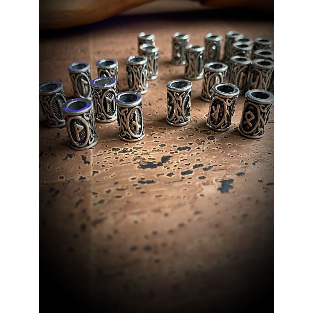Viking Beard Bead Set of 12 - Tall, Iconic Runes