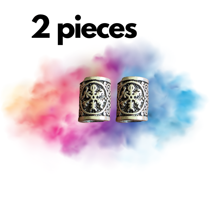 Viking Beard Beads - Aegishjalmur Runes