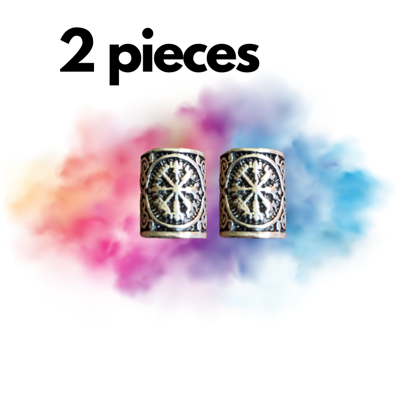 Viking Beard Beads - Aegishjalmur Runes