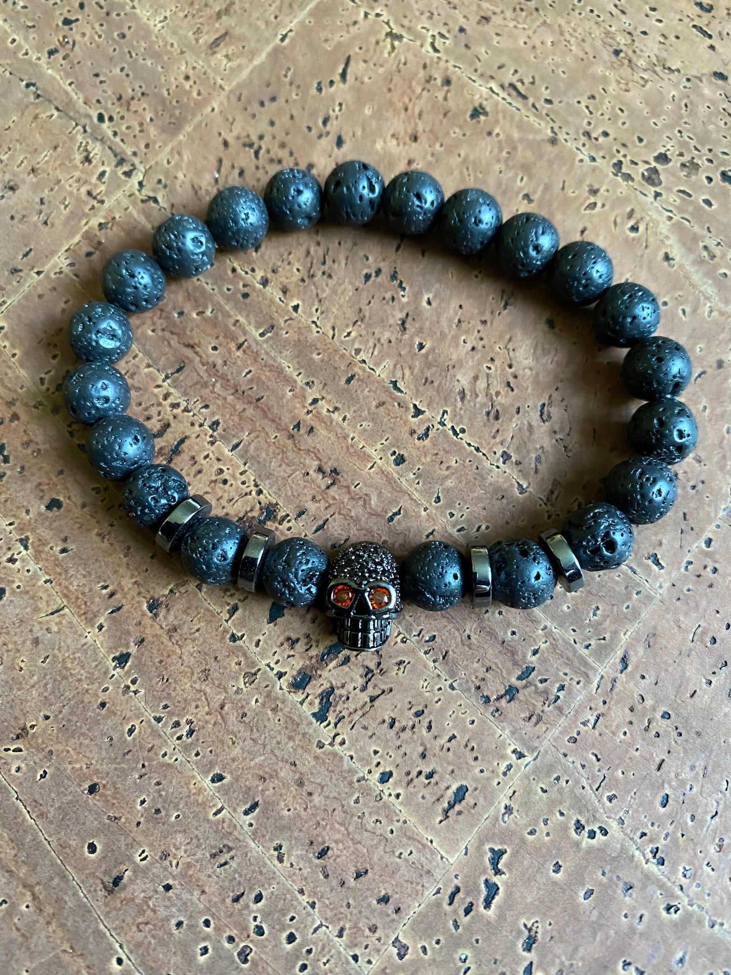 Viking Bracelet - Hematite Skull Of Death