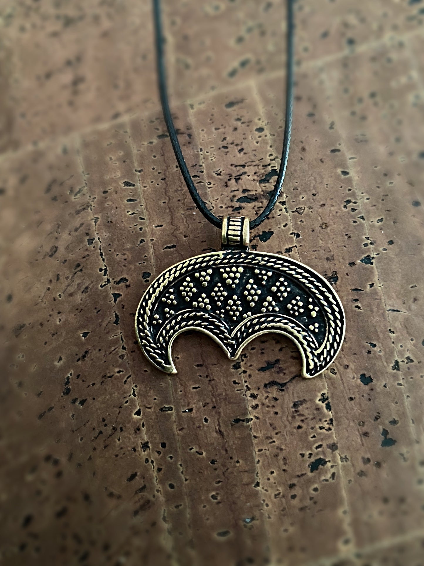 Viking Necklace - Bronze Slavic Moon