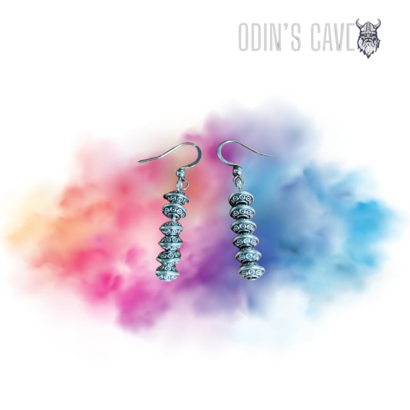 Viking Runic Stack Pair Of Earrings