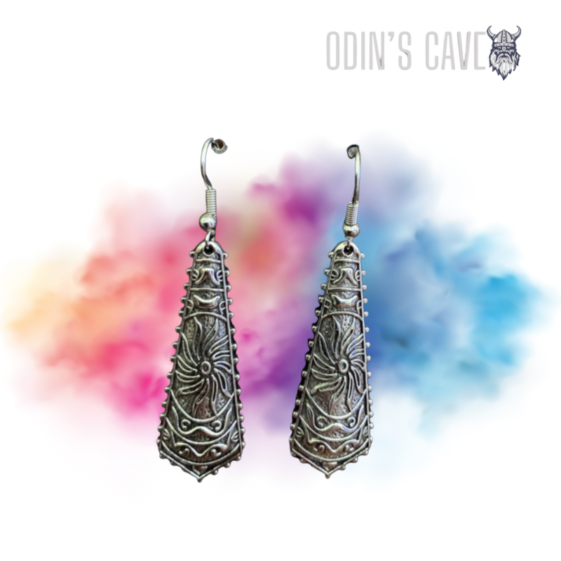Viking War Hammer Pair Of Earrings (Silver)