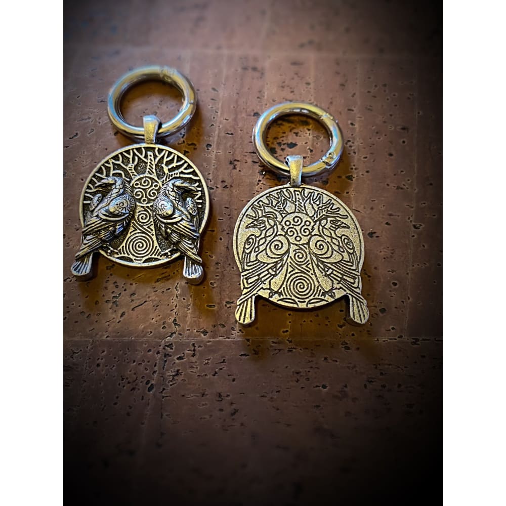 HUGGIN AND MUNNIN LARGE KEY RING
