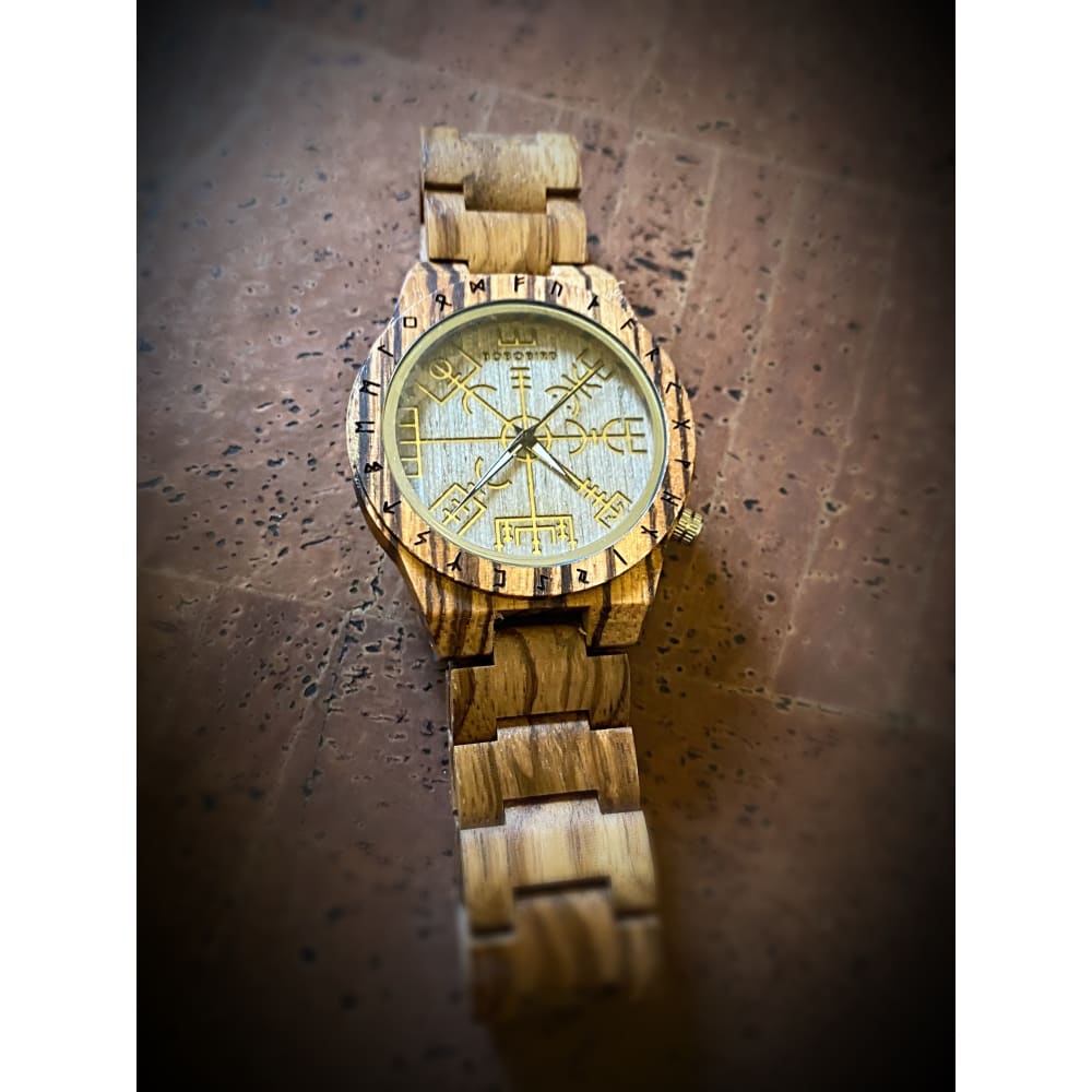 Premium Viking Aegishjalmur Wooden Watch
