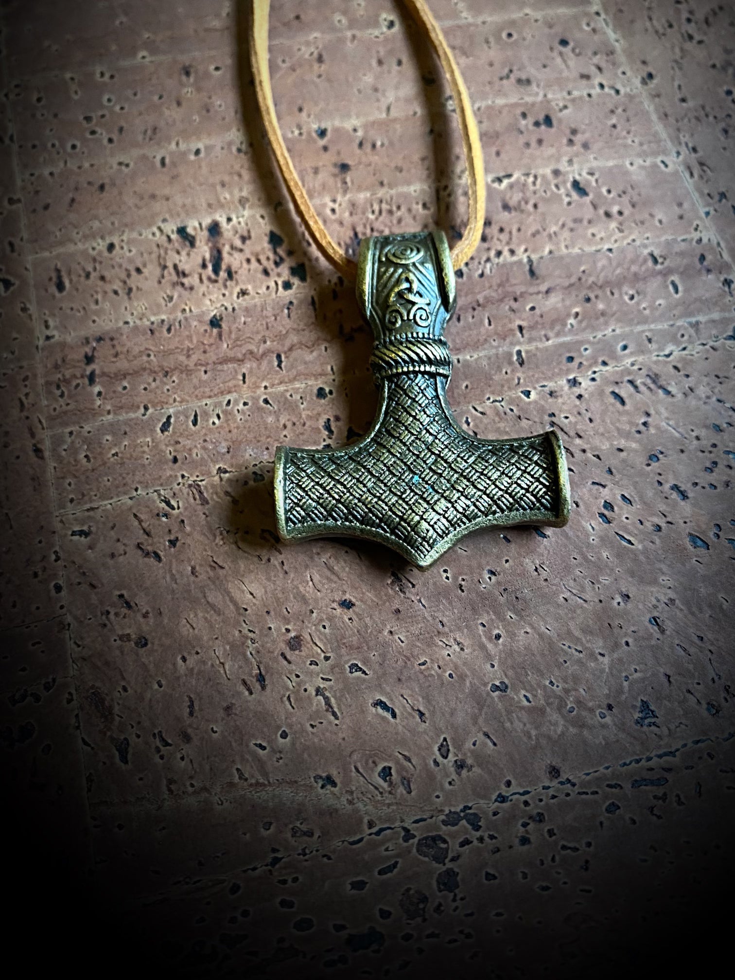 Thor Hammer Viking Necklace with Leather Cord