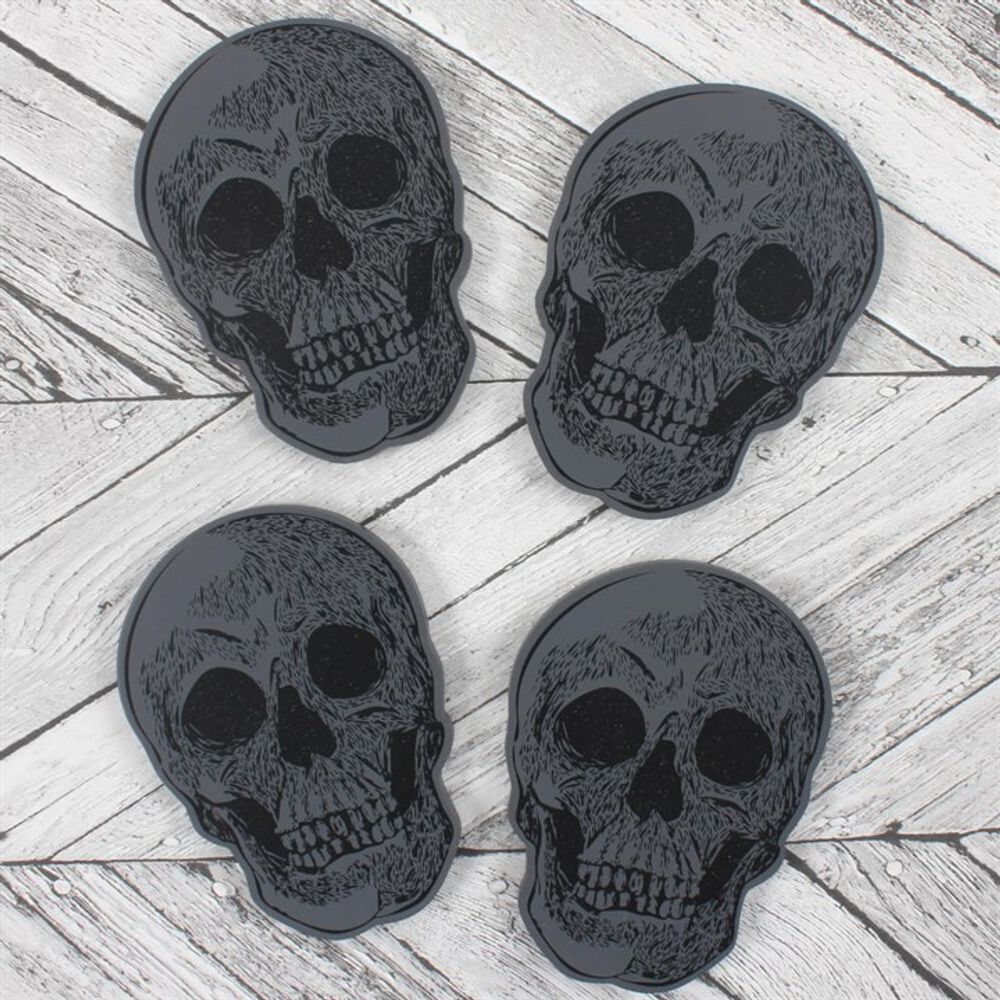 Printed Skull Coaster Set (Set of 4)