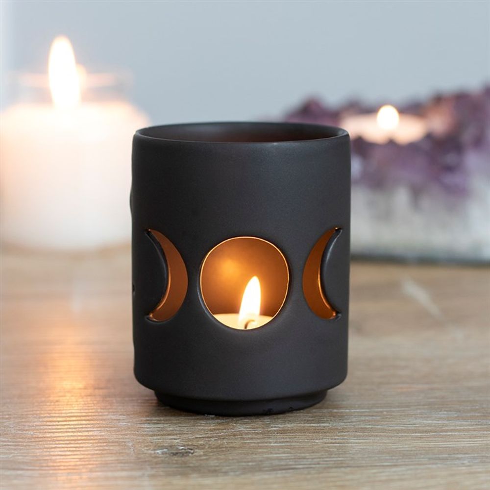 Black Triple Moon Candle Holder