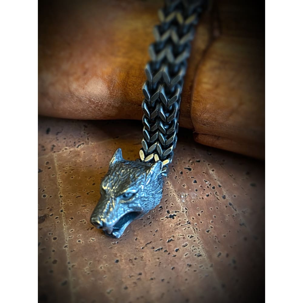 Viking Bracelet - Heavy Fenrir Wolf