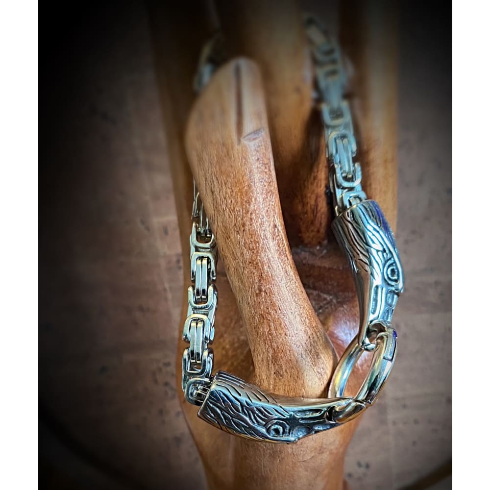 Viking Leather Bracelet - Ravens Runes
