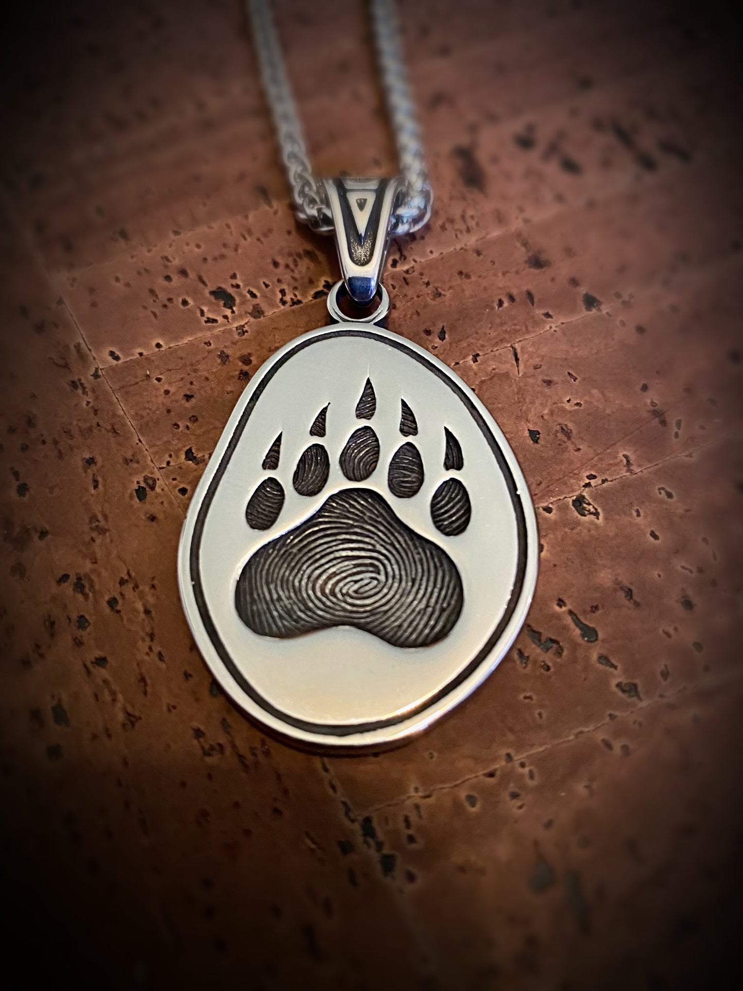 Viking Necklace - Double Sided Bear Print