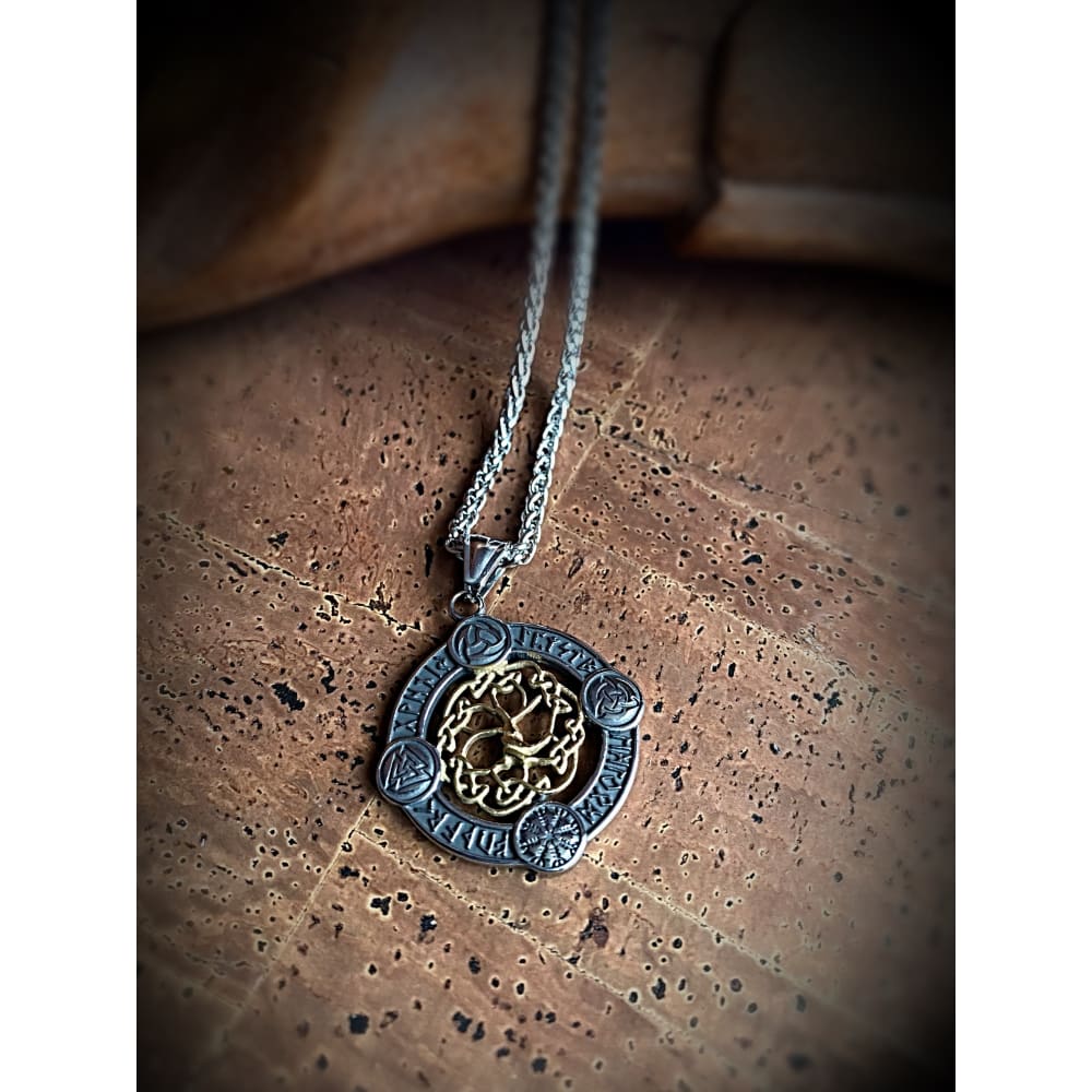 Viking Necklace - Golden Knotted Tree of Life