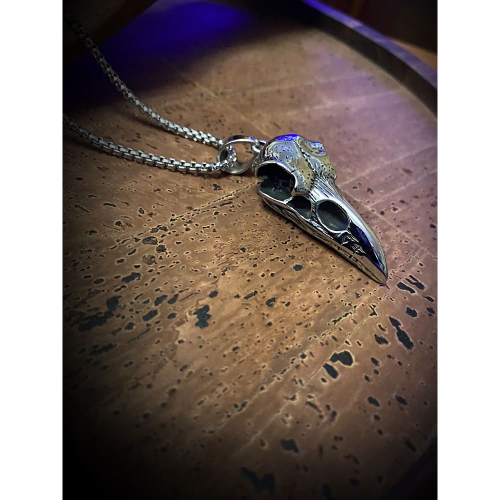 Viking Necklace - Heavy Raw Raven’s Skull