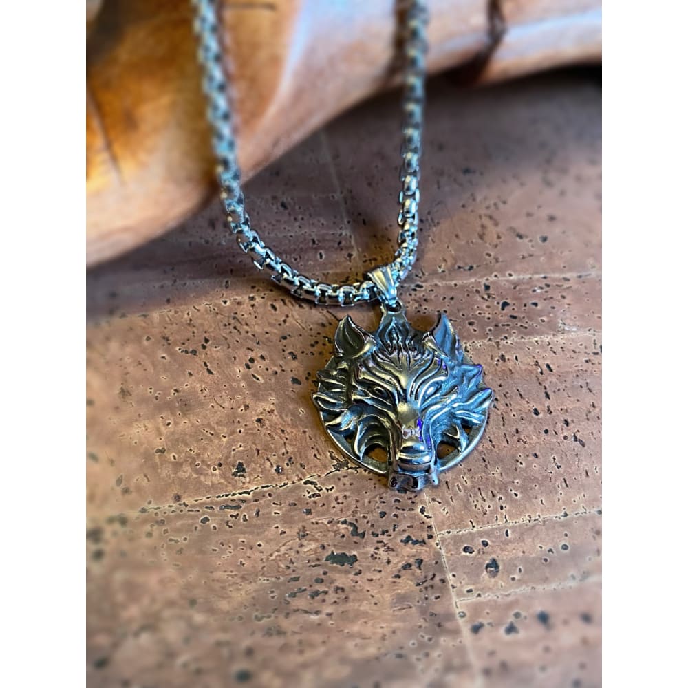 Viking Necklace - King Raven Wolf