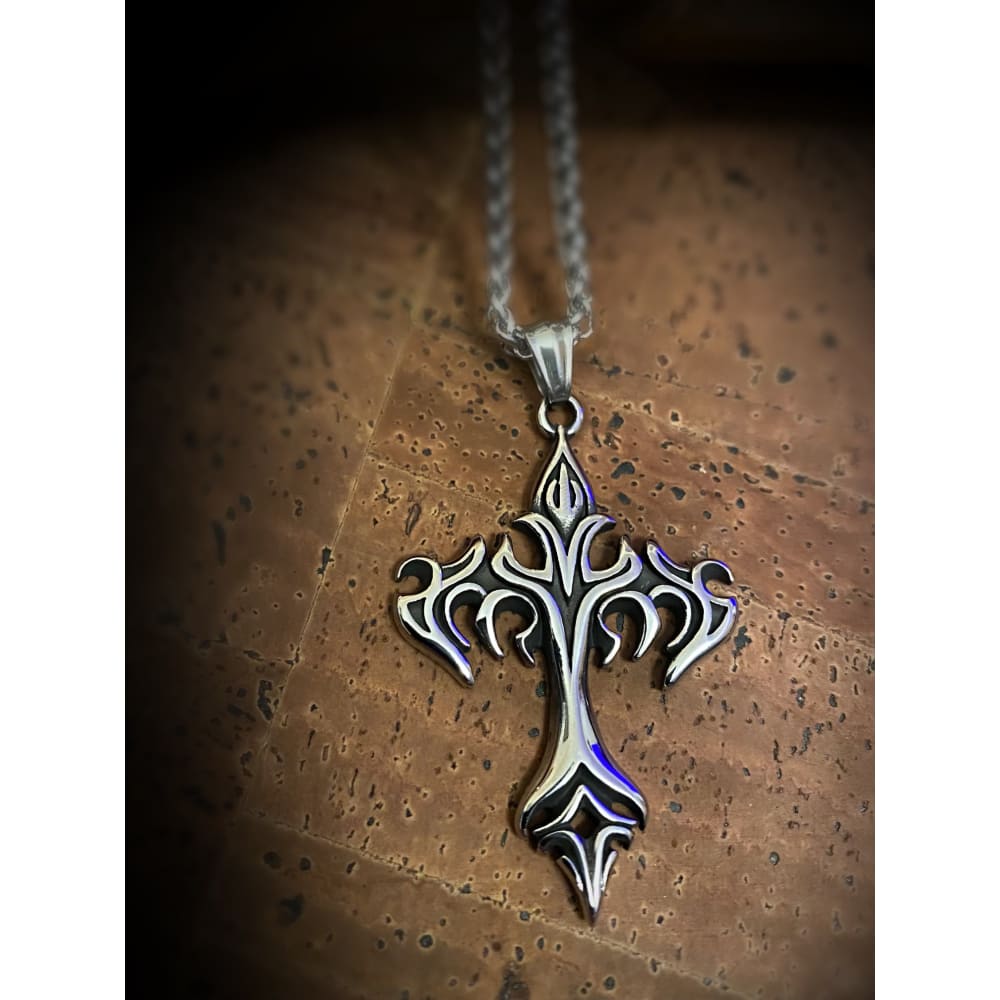 Viking Necklace - Nordic Flames Cross