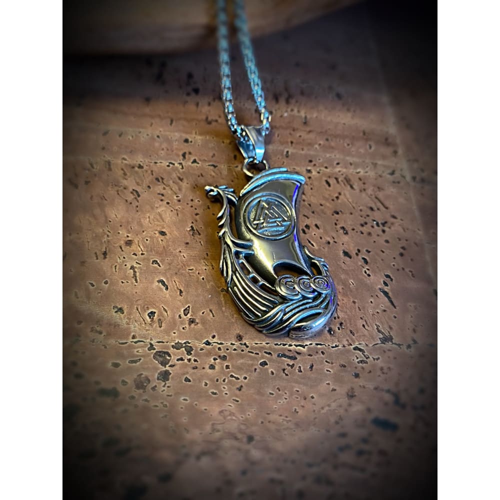 Necklace - Valknut Viking Ship