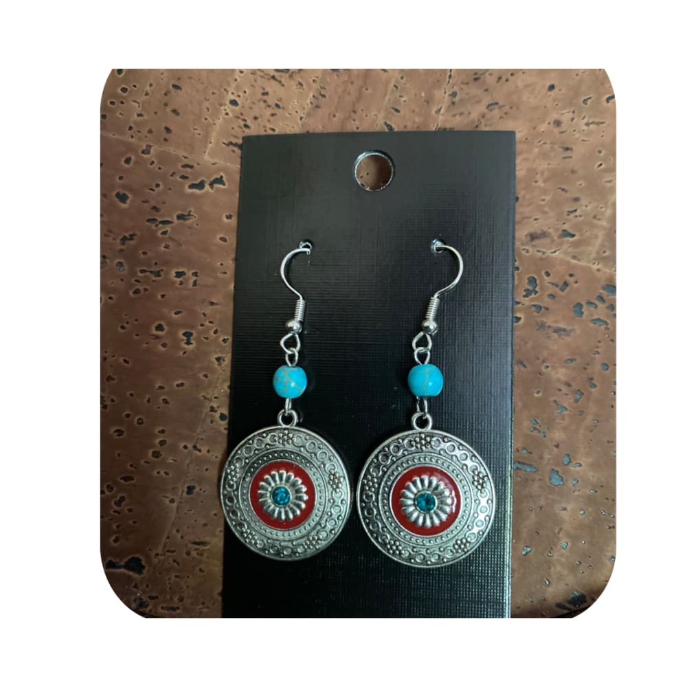 Viking Shielded Rune Pair Of Earrings