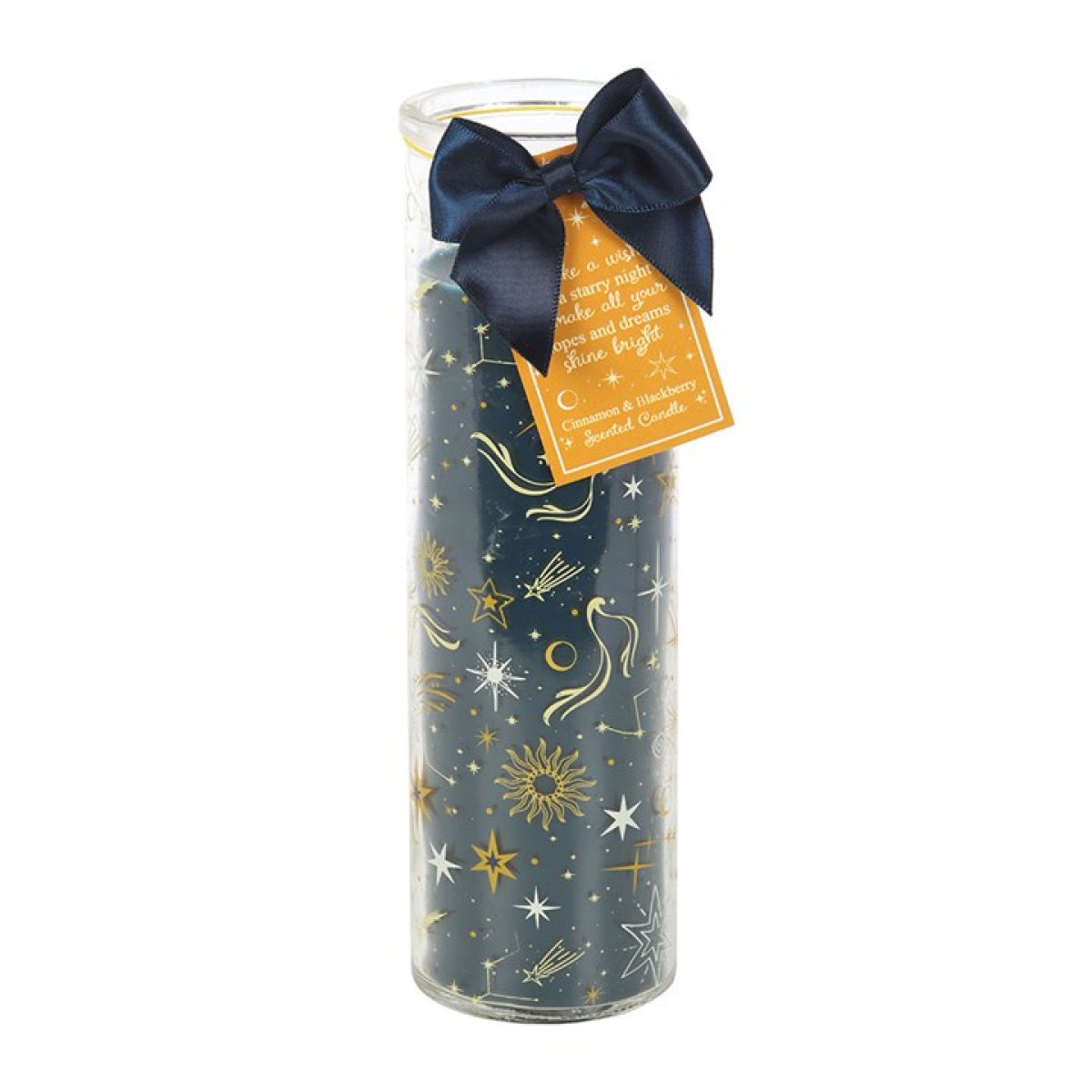 Starry Night Cinnamon & Blackberry Pillar Glass Candle