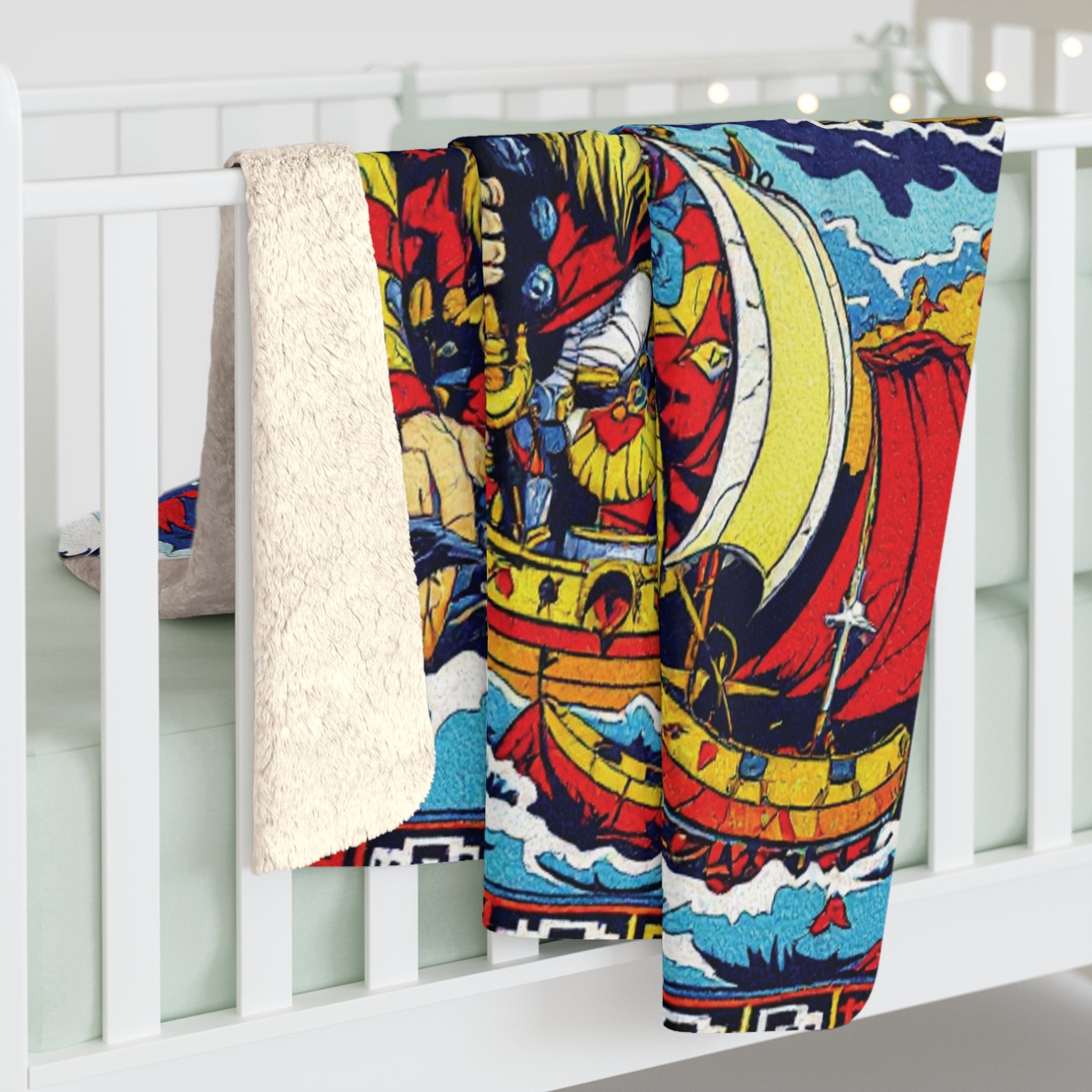Sherpa Throw Blanket - Viking Comicon Style Theme