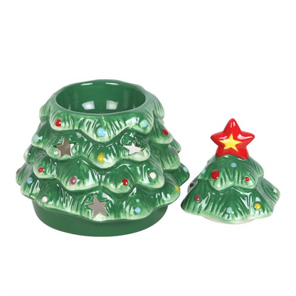 Festive Christmas Tree Ceramic Oil Burner