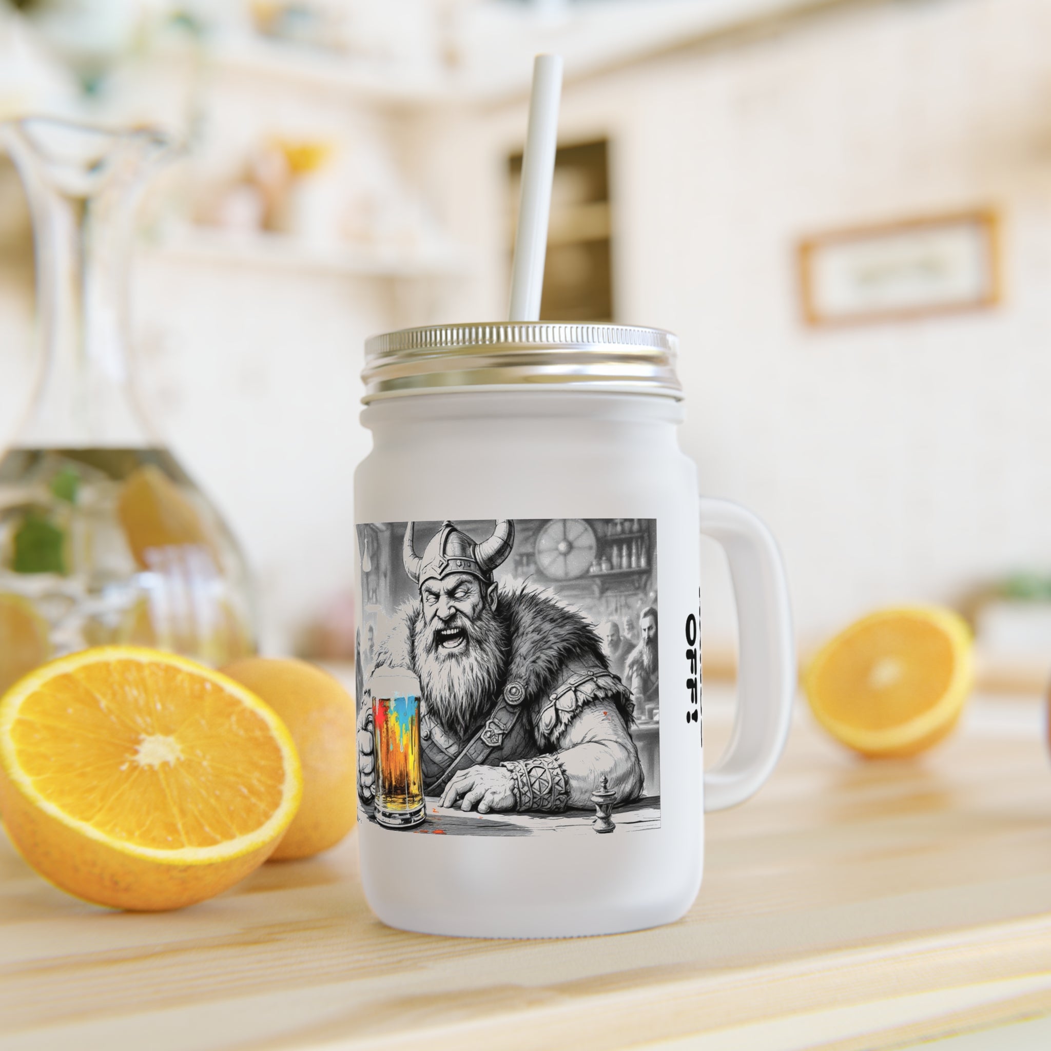 Viking Mason Jar Cup & Straw Set