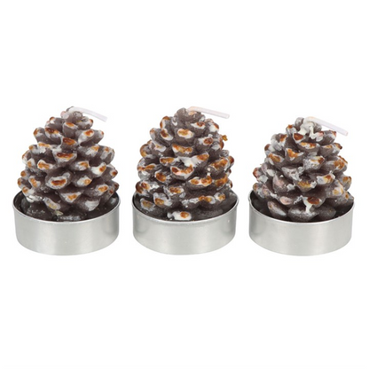 Wintery Pinecone Tealight Candles (set of 6)