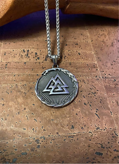 Viking Necklace - Valknut Shield