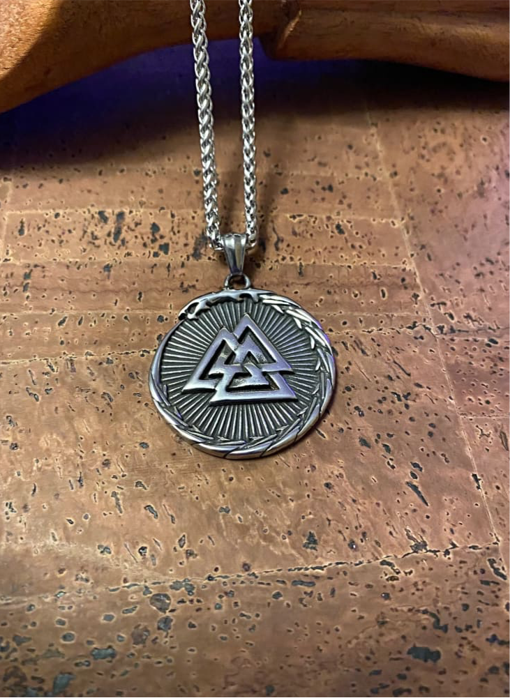 Viking Necklace - Valknut Shield