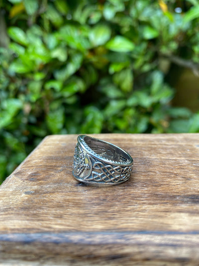 Viking Ring - Aegishjalmur Raven Swirl