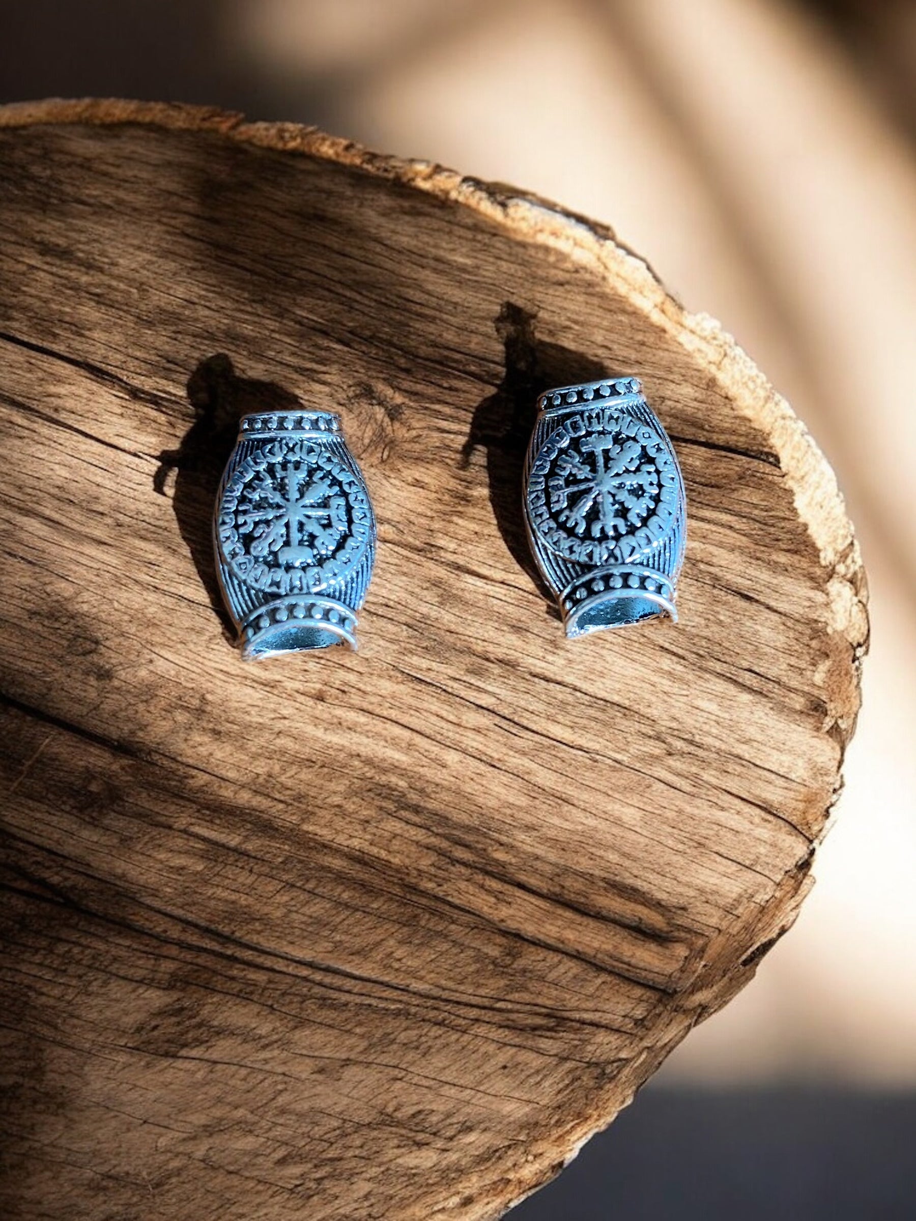 Viking Helm Of Awe Beard Beads Conicle Set of 2