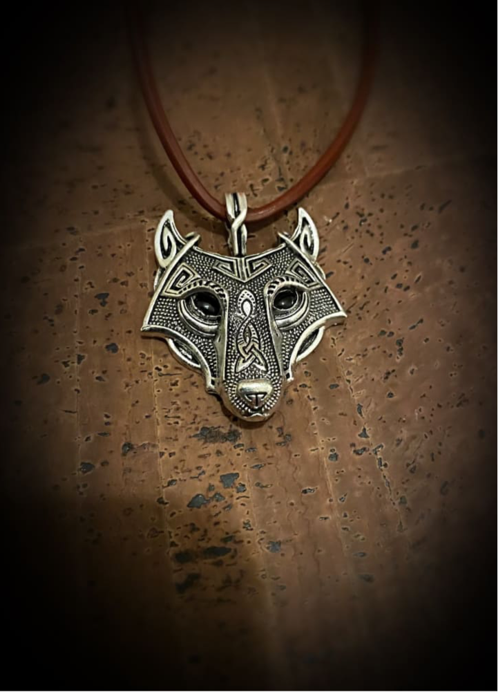 Viking Necklace - Classic Fenrir Wolf On Slimline Leather Or Silver Chain
