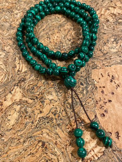 Viking Bracelet - Wrap Around Runic Green Beads
