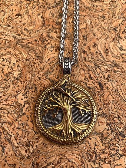 Tree Of Life Serpent Viking Necklace