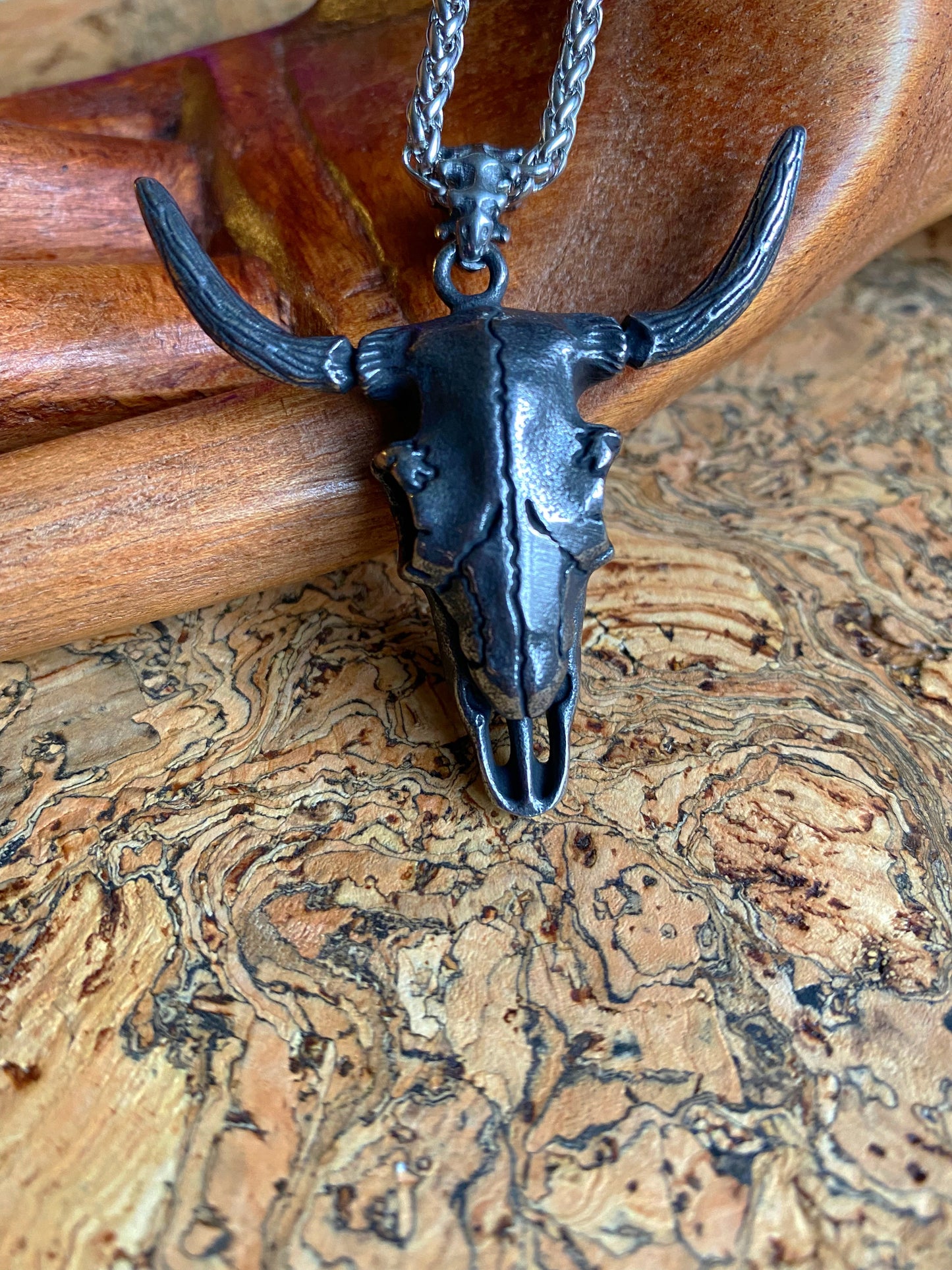 Premium Viking Necklace - The Rustic Ram Skull