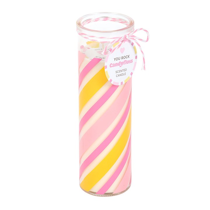 Retro Candy Striped Candyfloss Candle