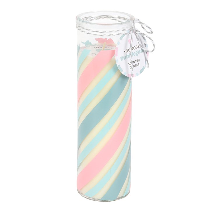 Retro Candy Striped Bubblegum Candle