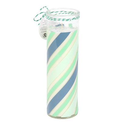 Retro Candy Striped Peppermint Candle