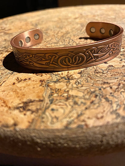 Magnetic Viking Swirl Copper Bracelet