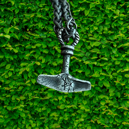 Rustic, Heavy Thor Hammer Viking Necklace