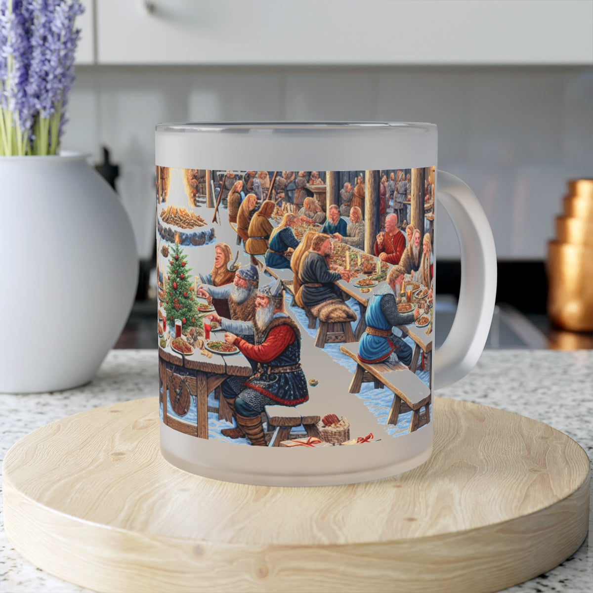A Viking’s Christmas Frosted Glass Mug