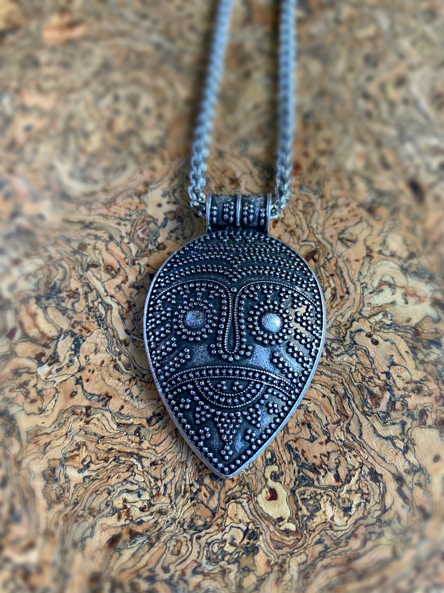 Artistic Filigree Face Pagan Necklace