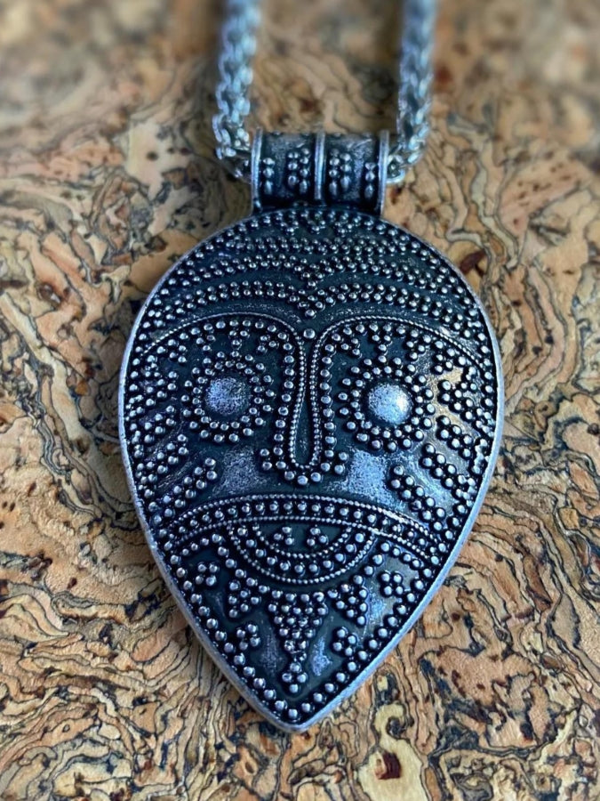 Artistic Filigree Face Pagan Necklace