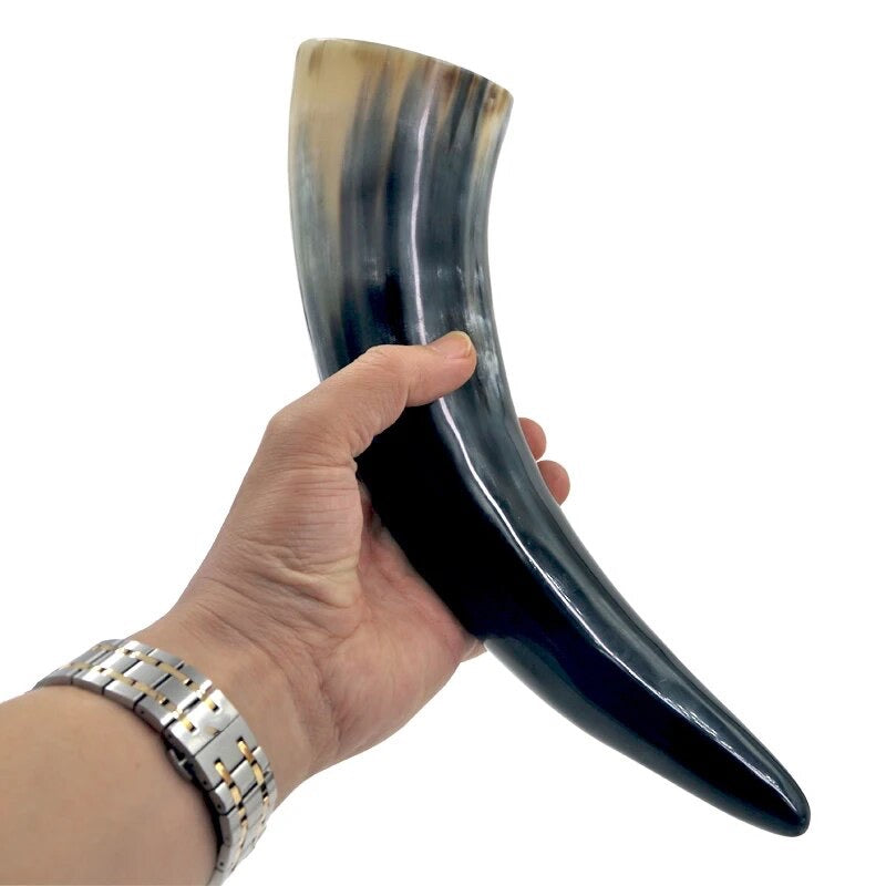 Premium Natural Ox Drinking Horn With Stand