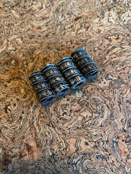 Viking Beard Bead - Rustic Nordic Scrolls