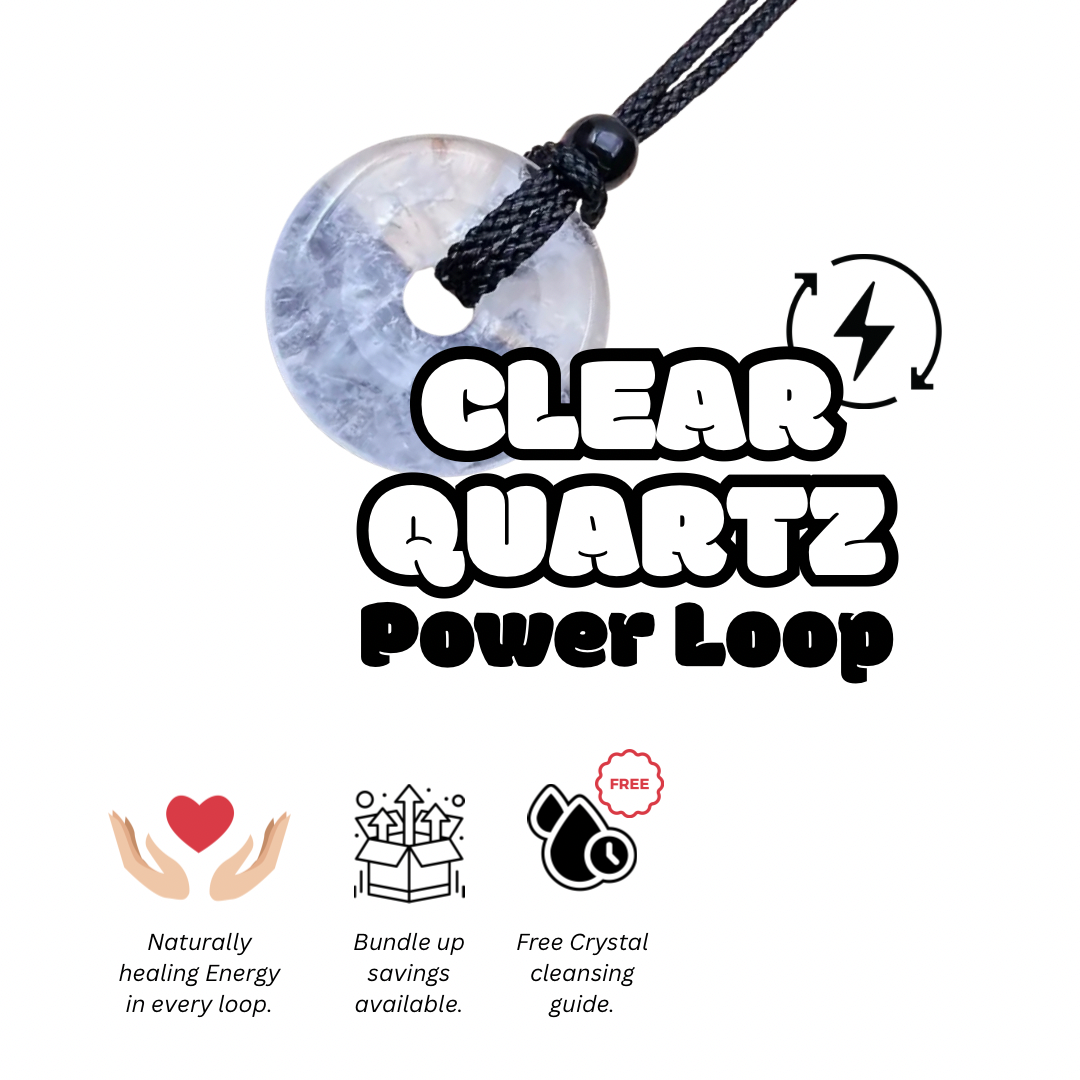 Clear Quartz Crystal Power Loop Necklace