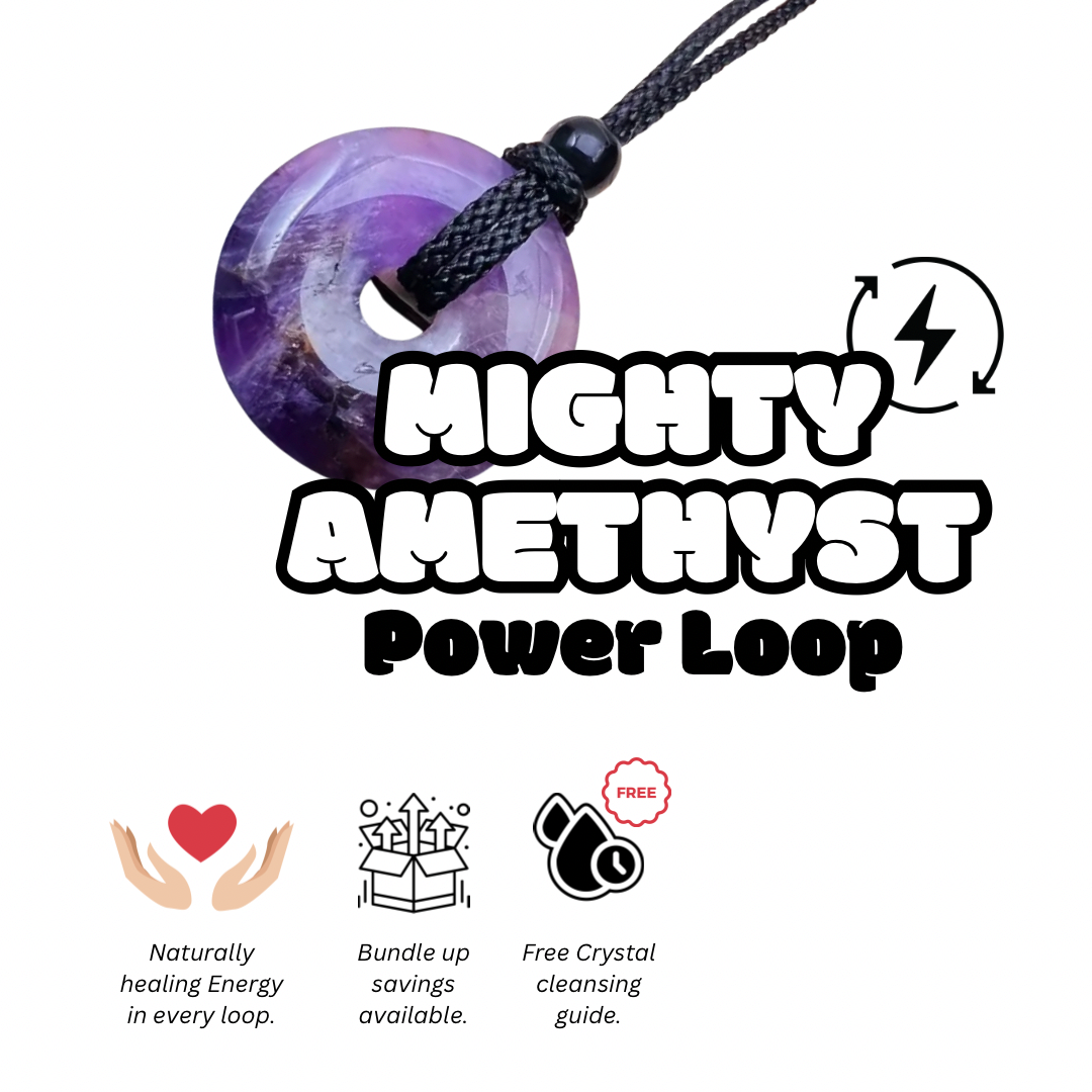 Amethyst Crystal Power Loop Necklace