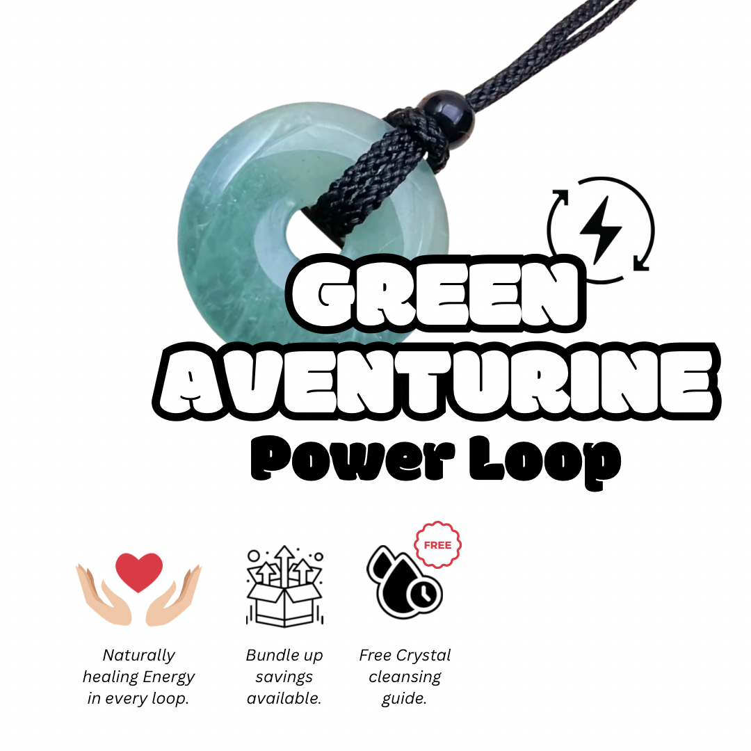 Green Aventurine Crystal Power Loop Necklace
