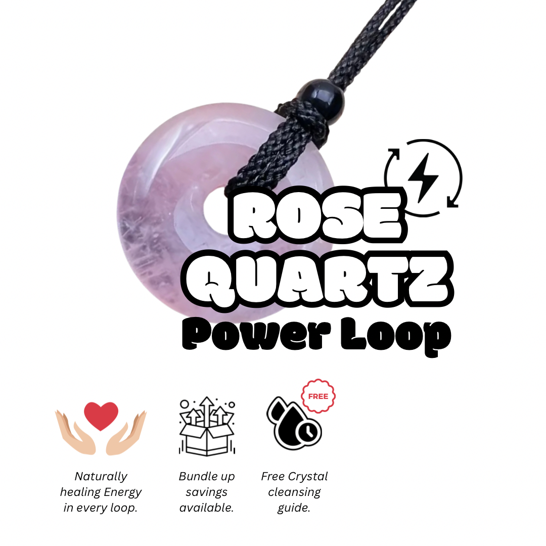 Rose Quartz Crystal Power Loop Necklace