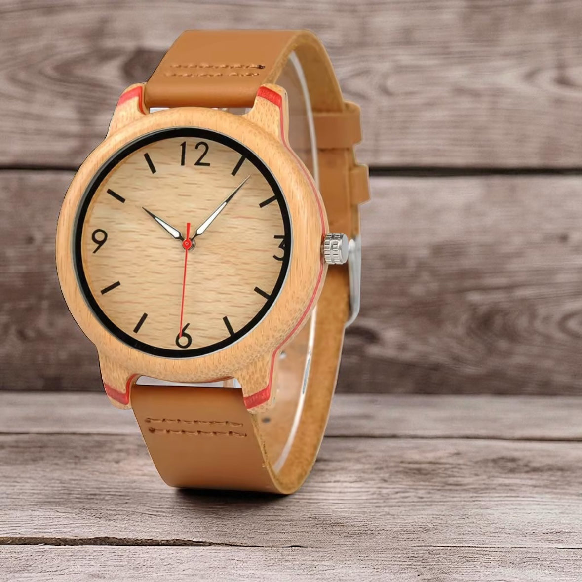 Hdur Leatherwood Simplistic Wooden Watch