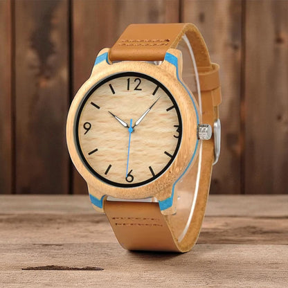 Hdur Leatherwood Simplistic Wooden Watch